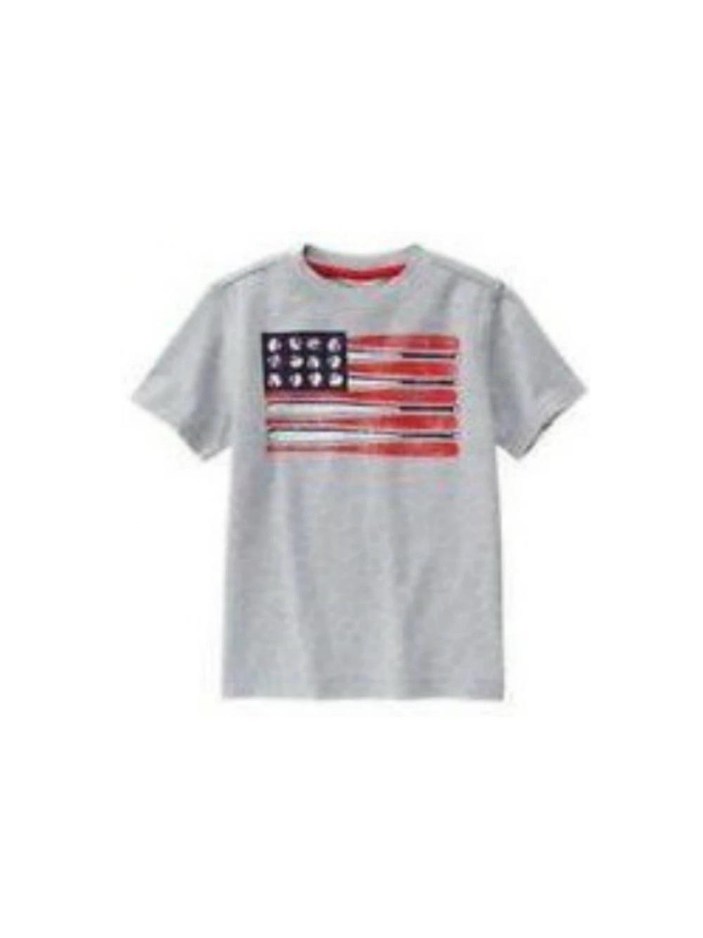 NWT Gymboree Short-Sleeve Gray T-Shirt with American Flag Graphic Size 5
